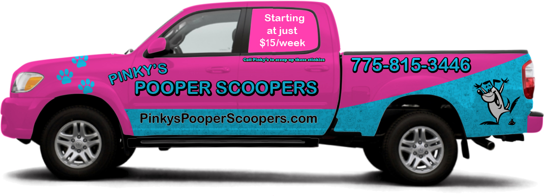 Reno Pet Waste Removal Service: Pinky's Pooper Scoopers Service Truck